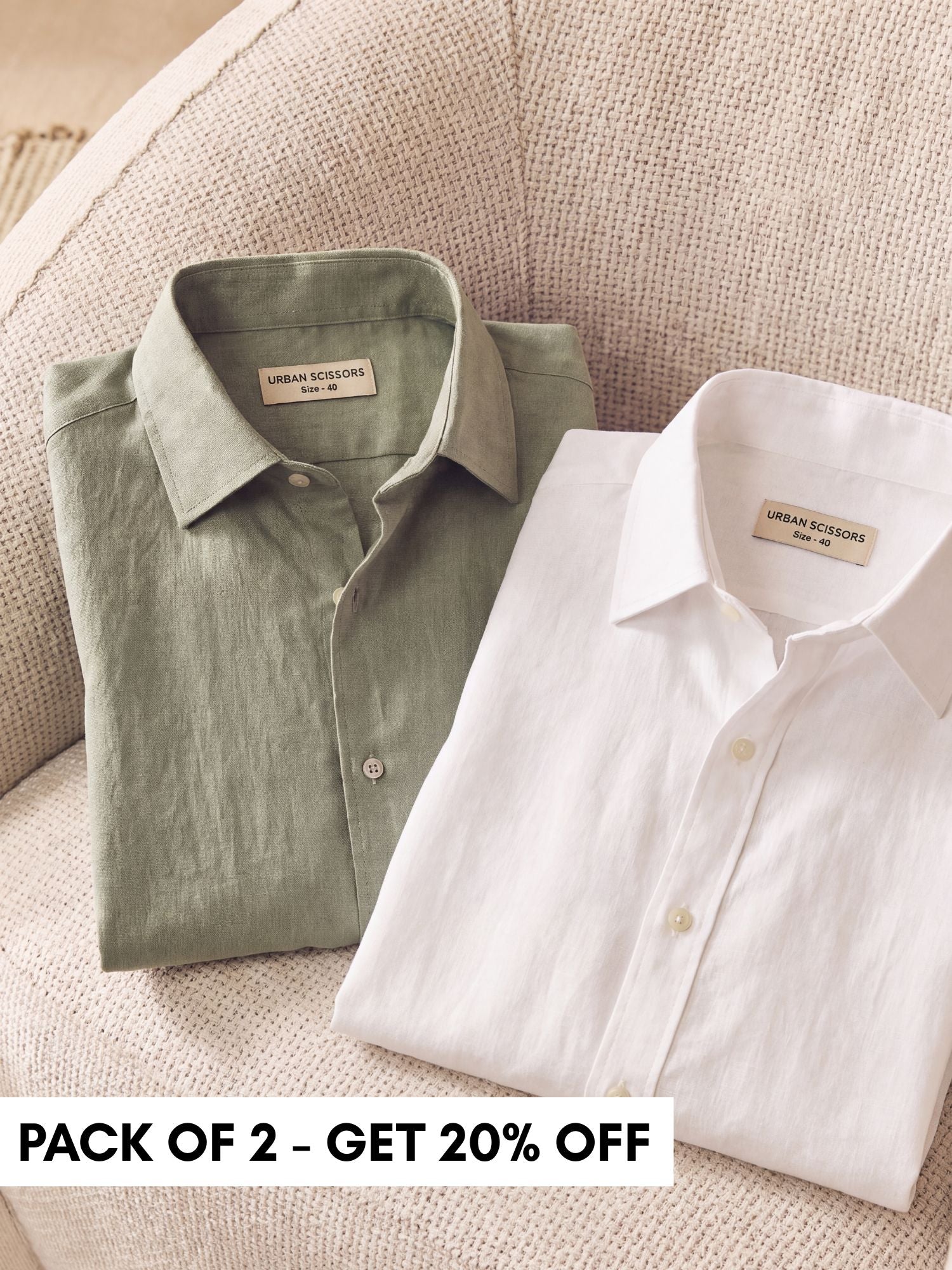 Linen Shirt — Pack of 2 | Get 20% Off