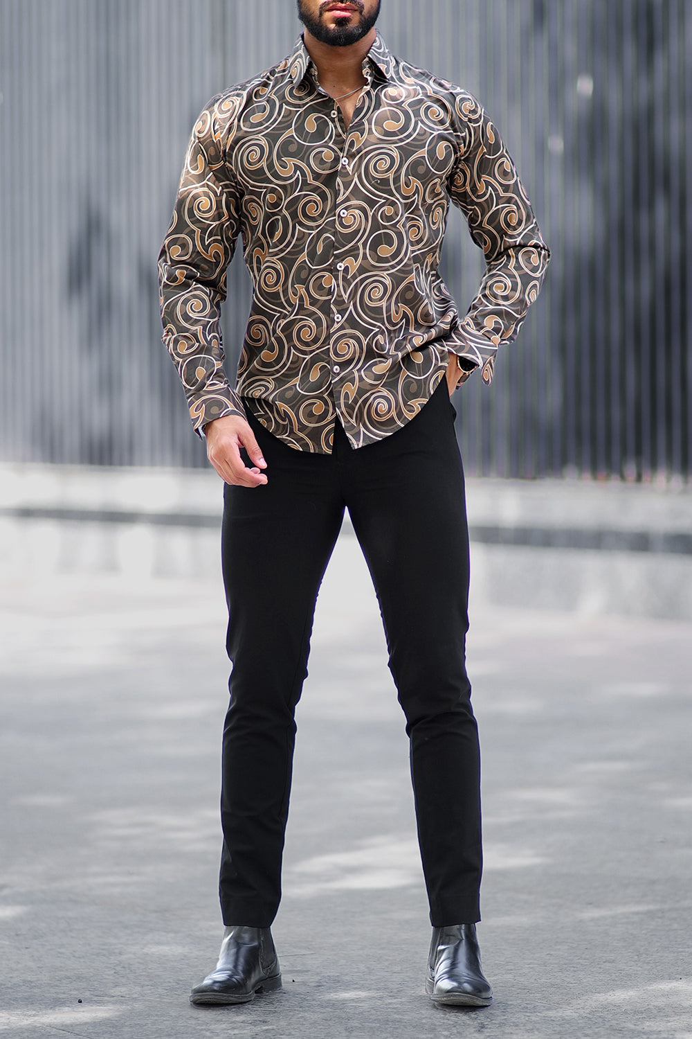 Retro Brown Paisley Shirt