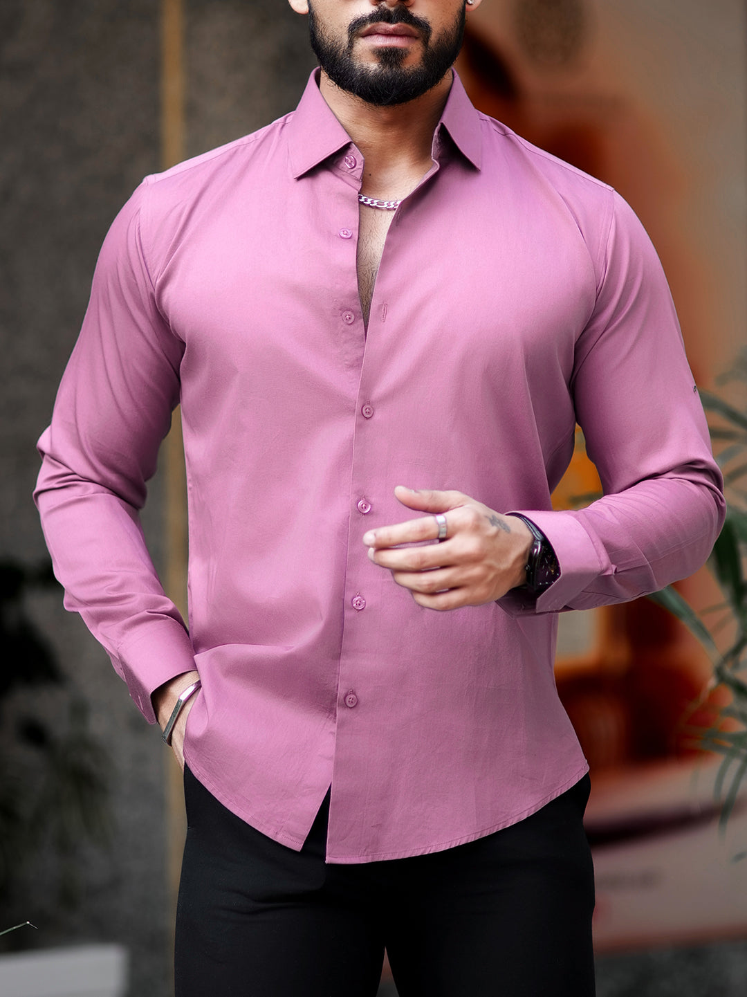 Lilac Regular Solid Shirt