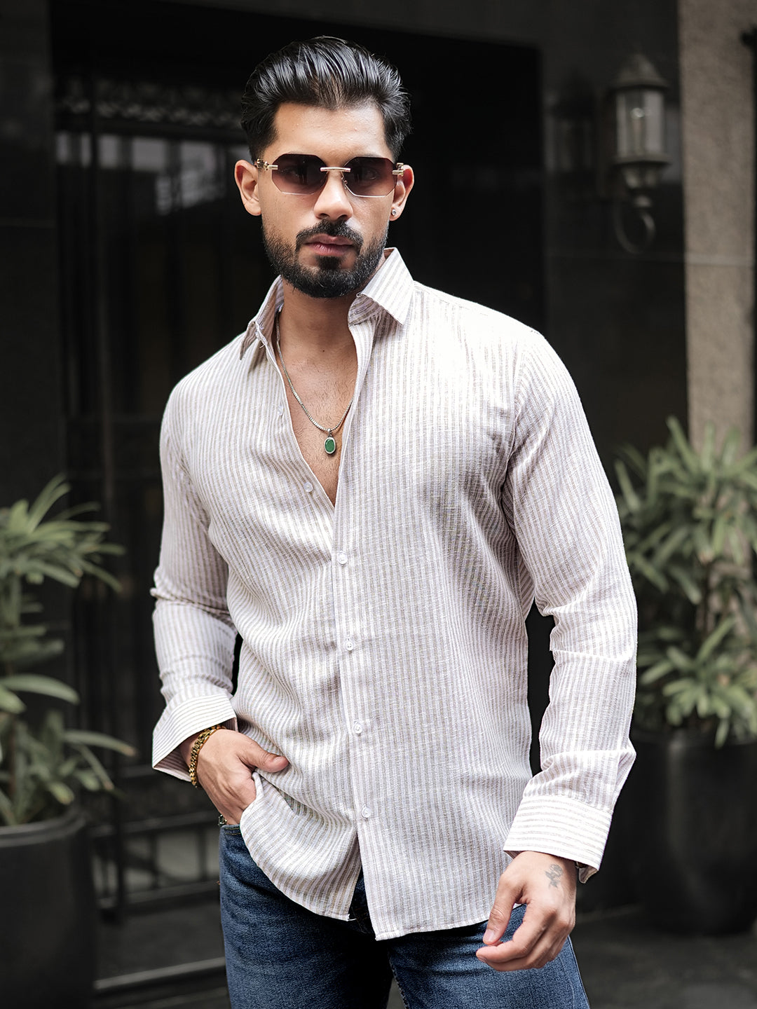 White Striped Shirt