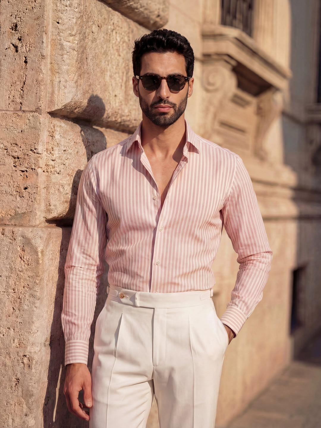 Pink Striped Cotton Shirt
