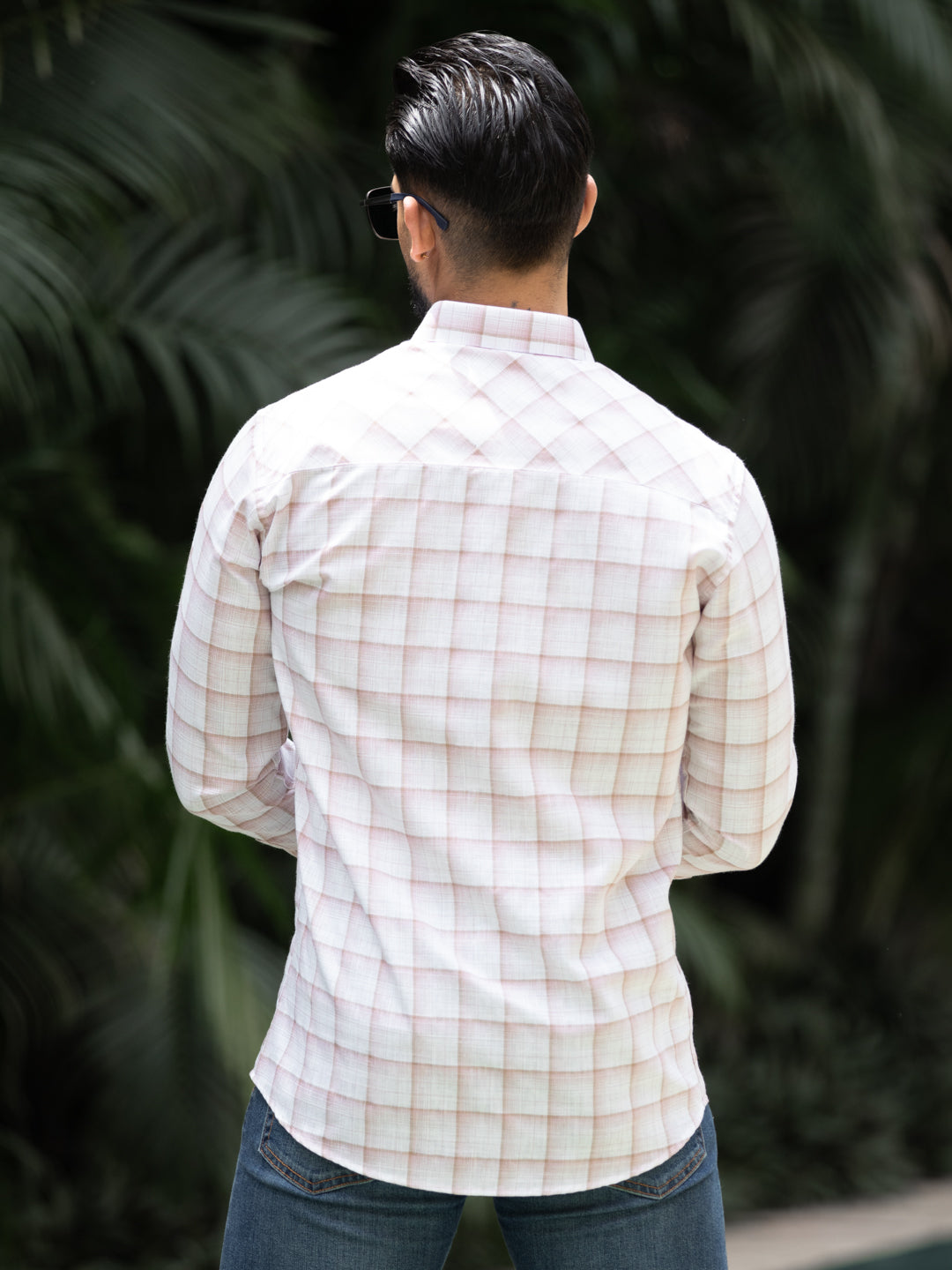 Pink Minimal Check Shirt