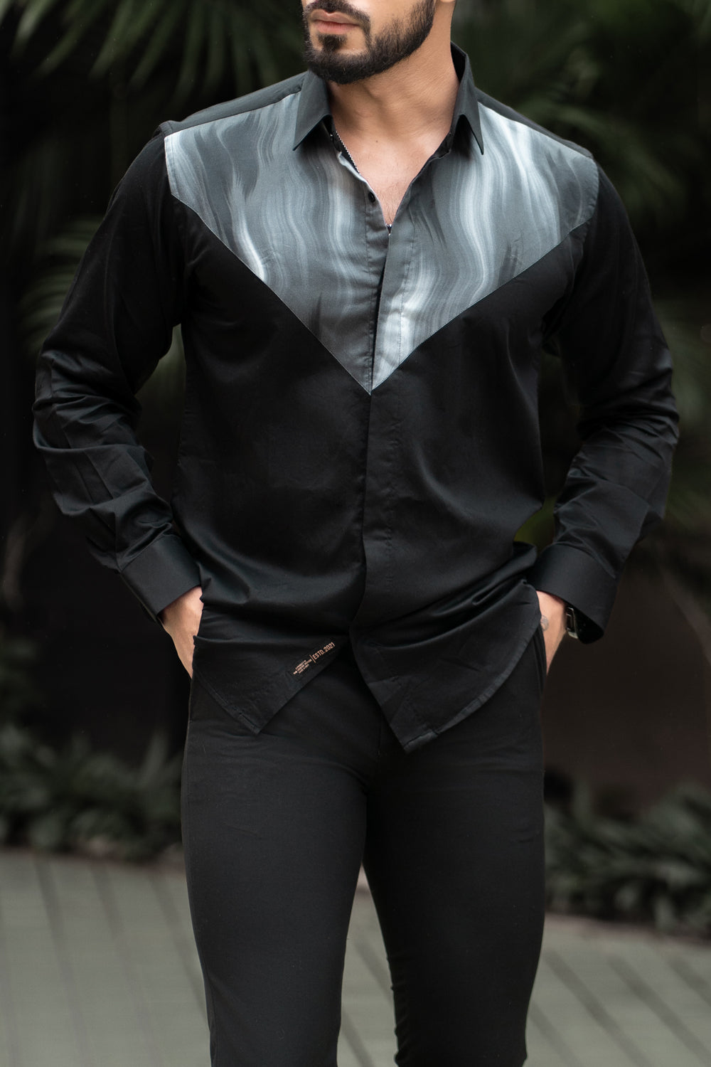 Smoke Grey Designer Shirt