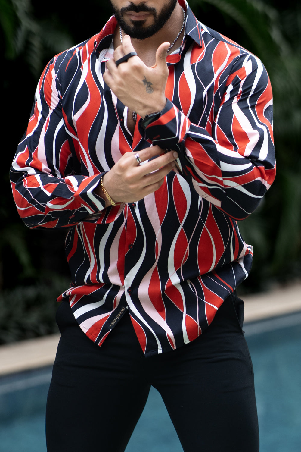 Curly Striped Printed Shirt