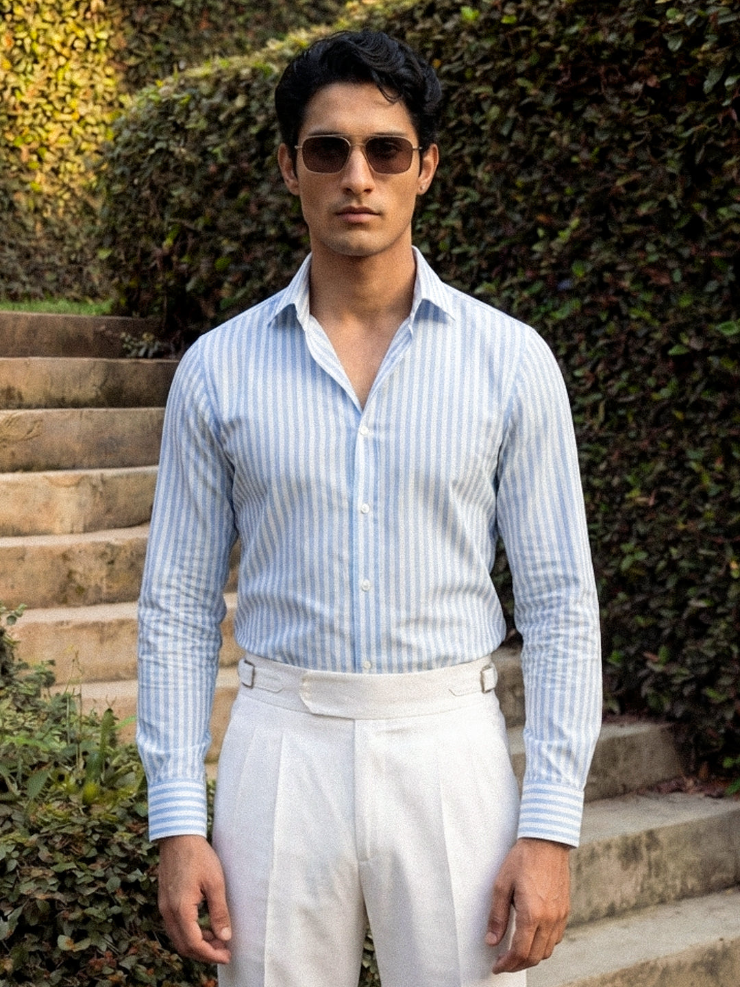 Blue Striped Cotton Shirt