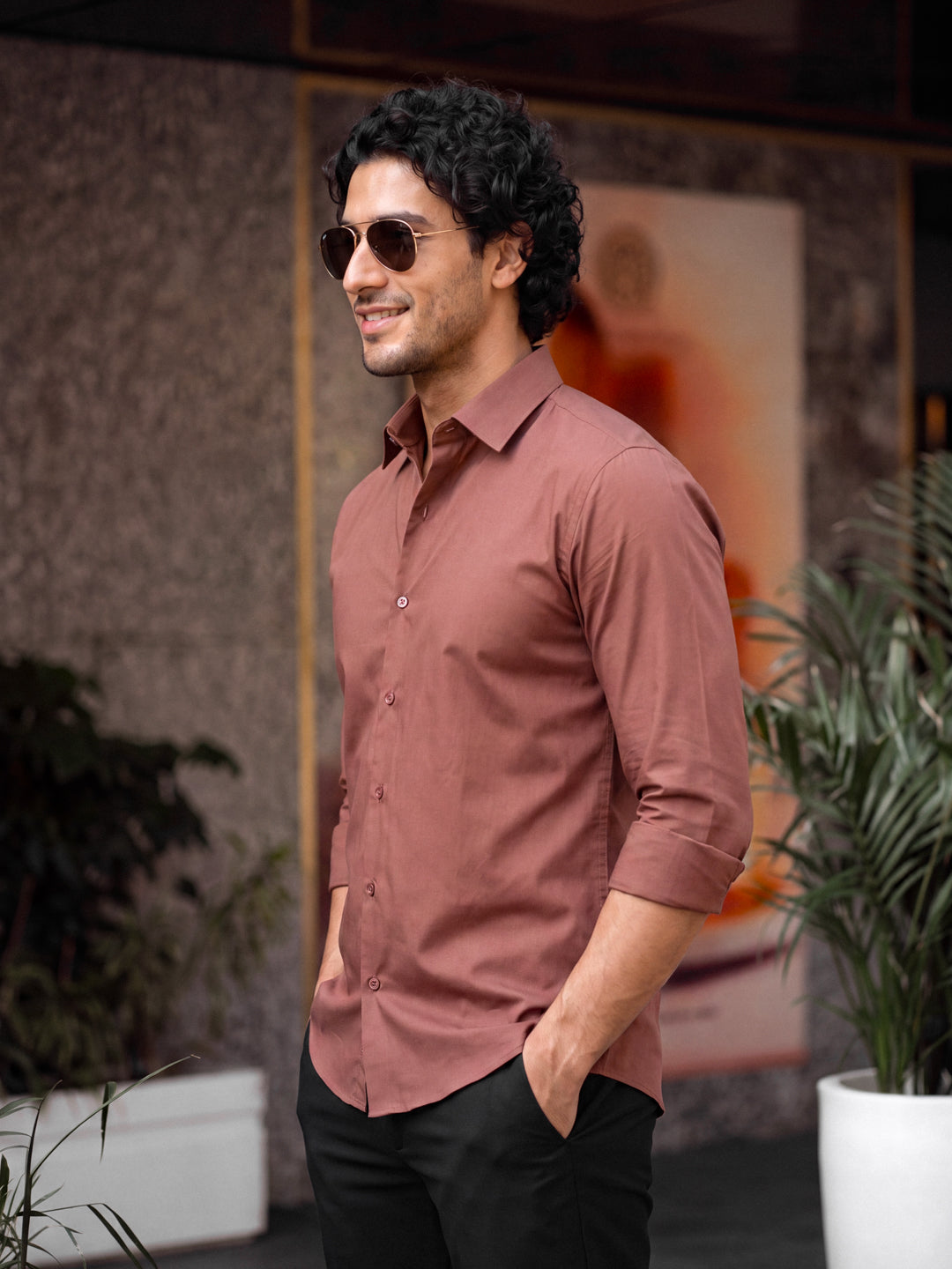 Rust Cotton Shirt