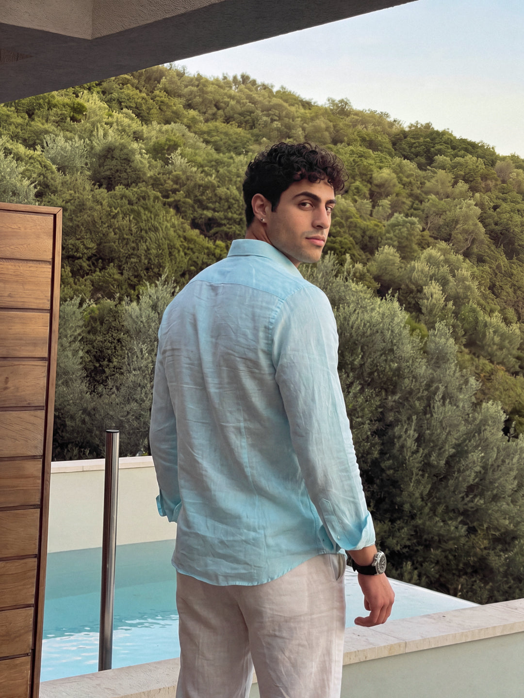 Aqua Linen Shirt
