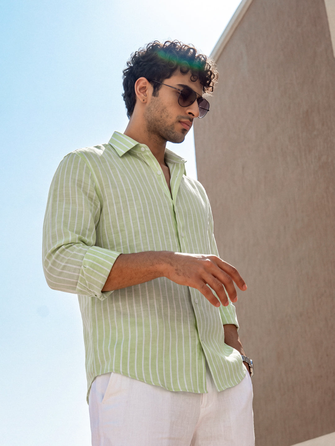 Grass Linen Stripe