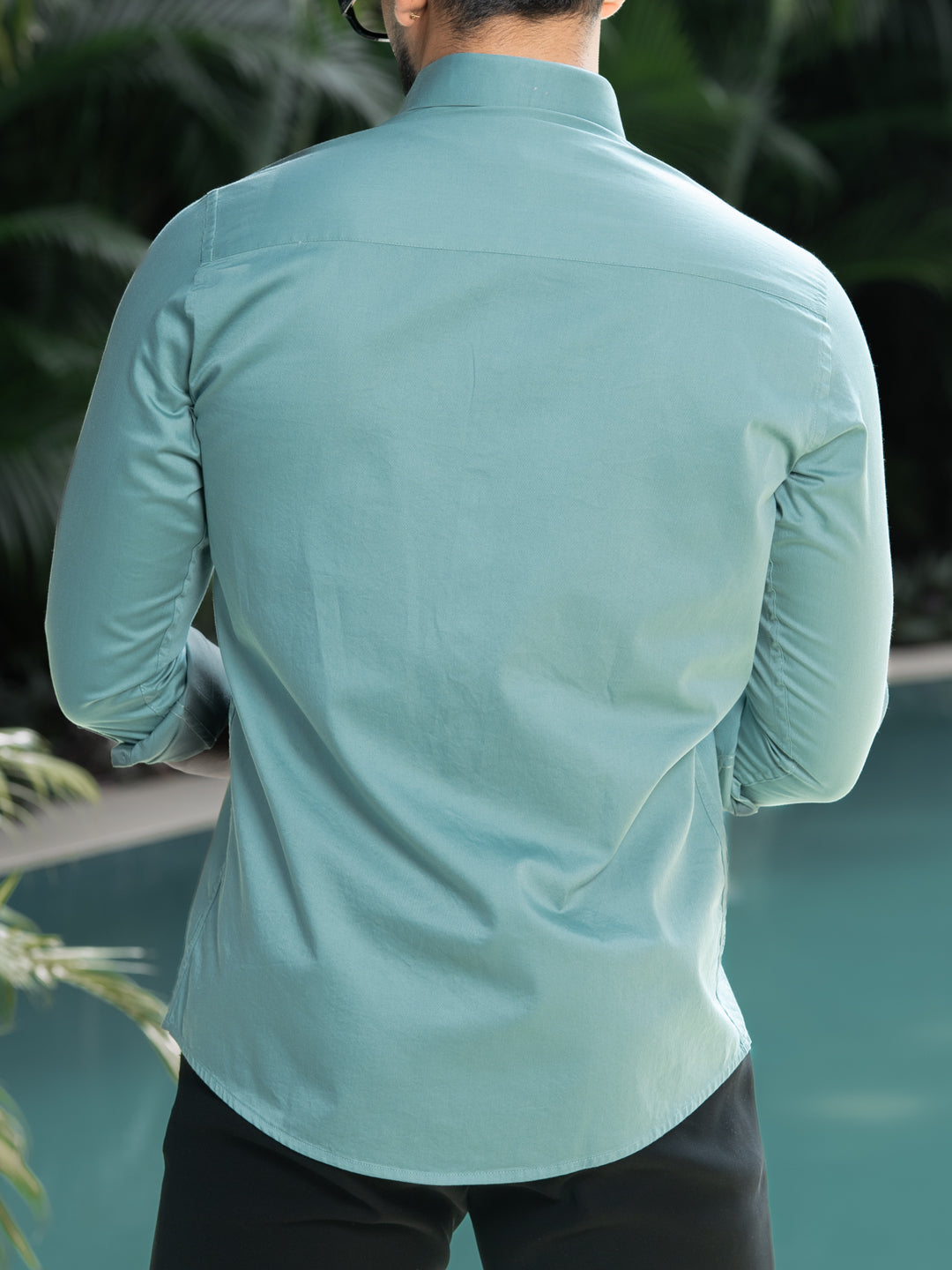 Aqua Regular Solid Shirt