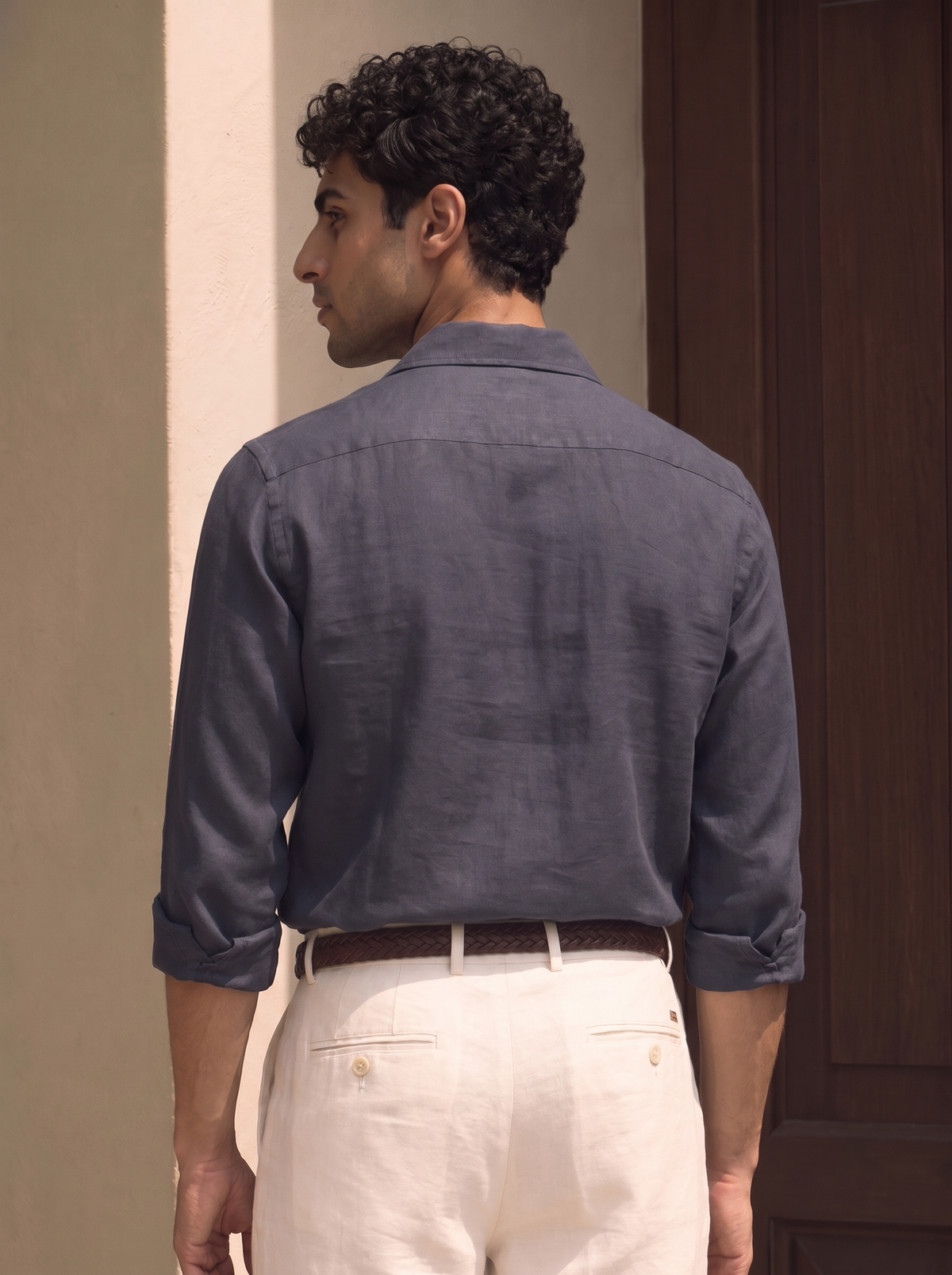 Grey Linen Utility Shirt