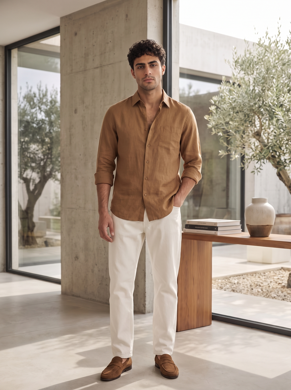 Rust Linen Shirt