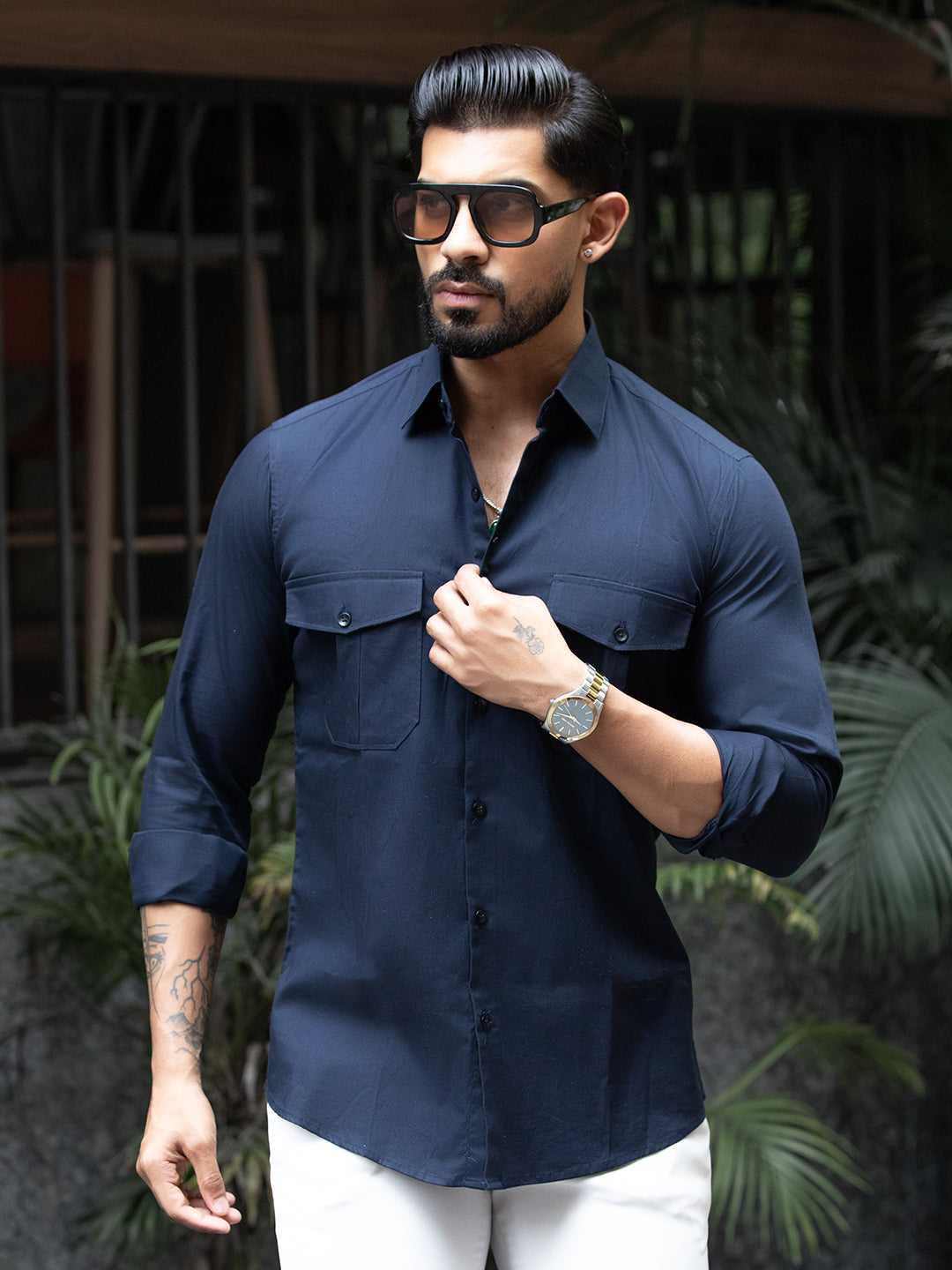 Navy Double Pocket