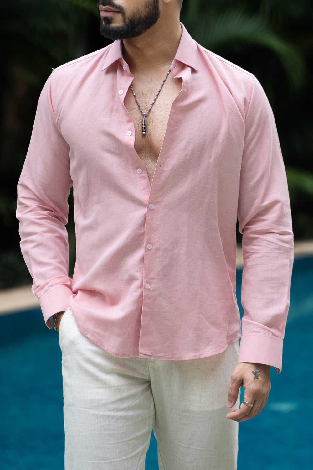 Classic Pink Linen Shirt
