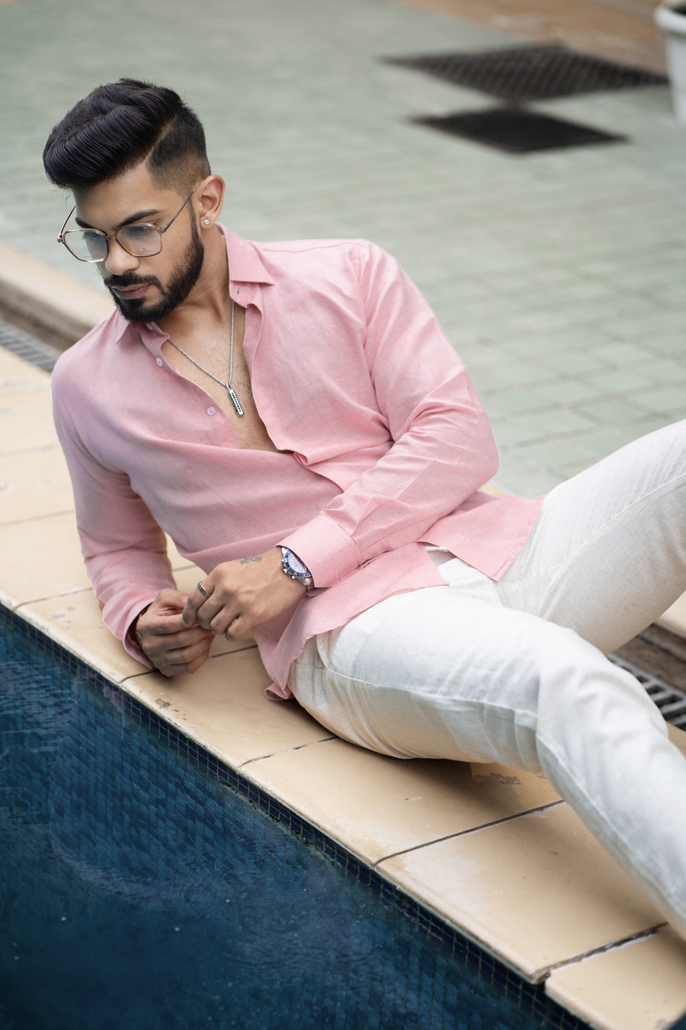 Classic Pink Linen Shirt