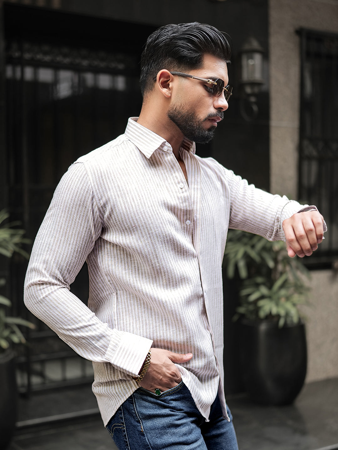 White Striped Shirt