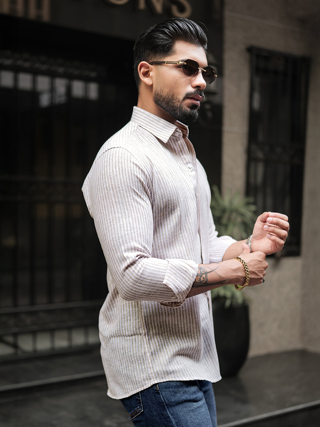 White Striped Shirt