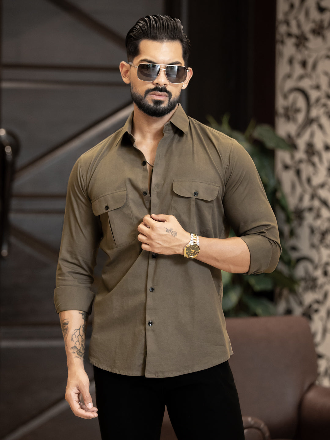 Olive Double Pocket