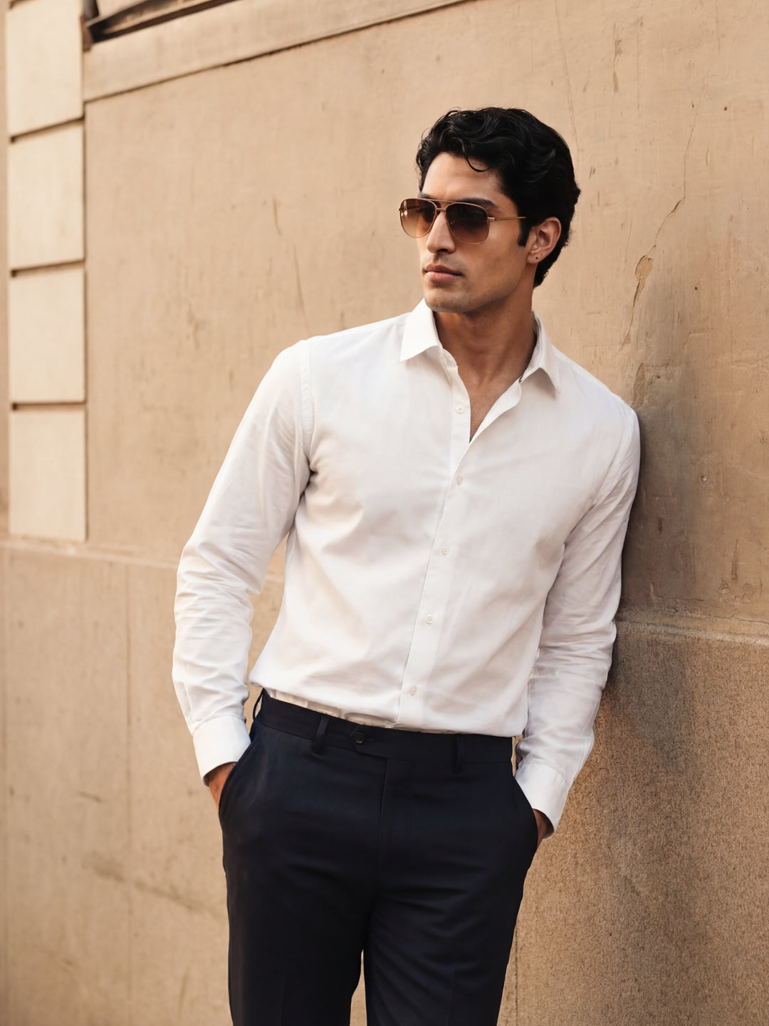 White Regular Solid Shirt