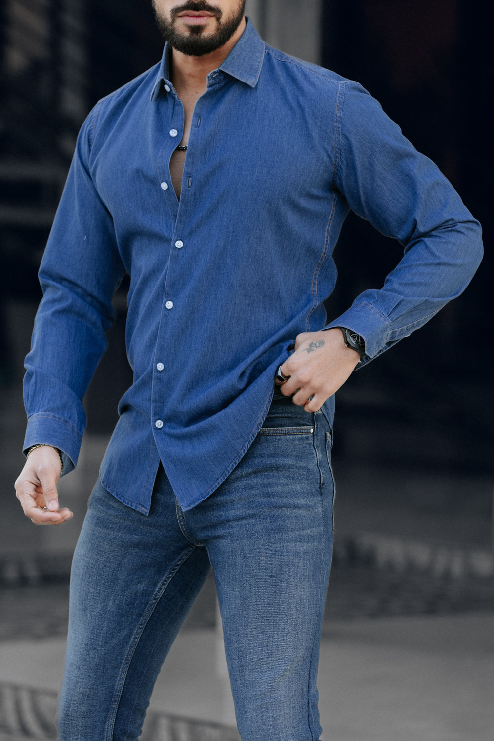 Dark Blue - Denim Shirt