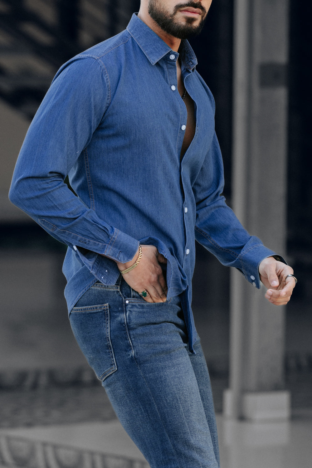 Dark Blue - Denim Shirt