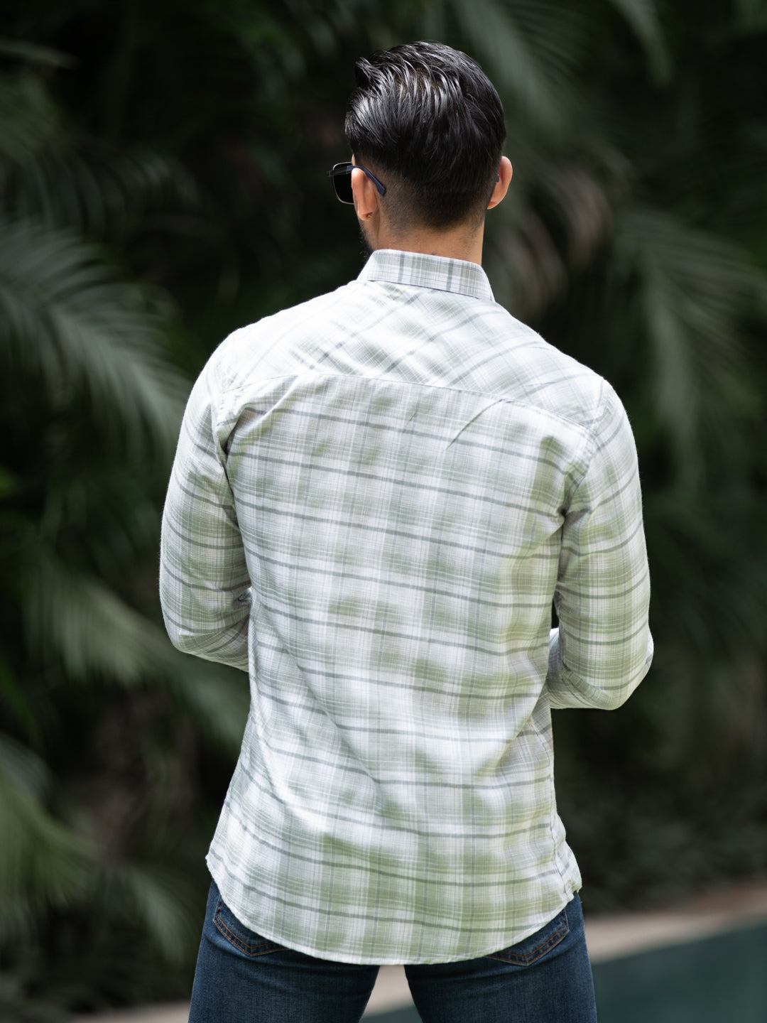 Green Minimal Check Shirt
