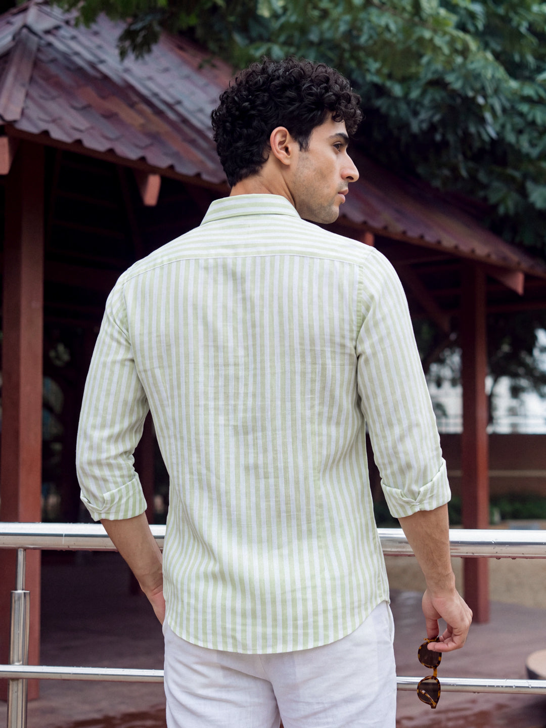Sage Linen Stripe