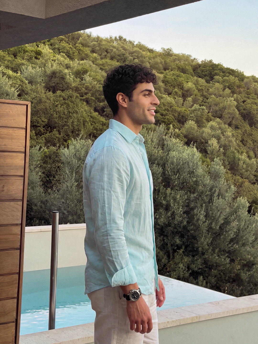Aqua Linen Shirt