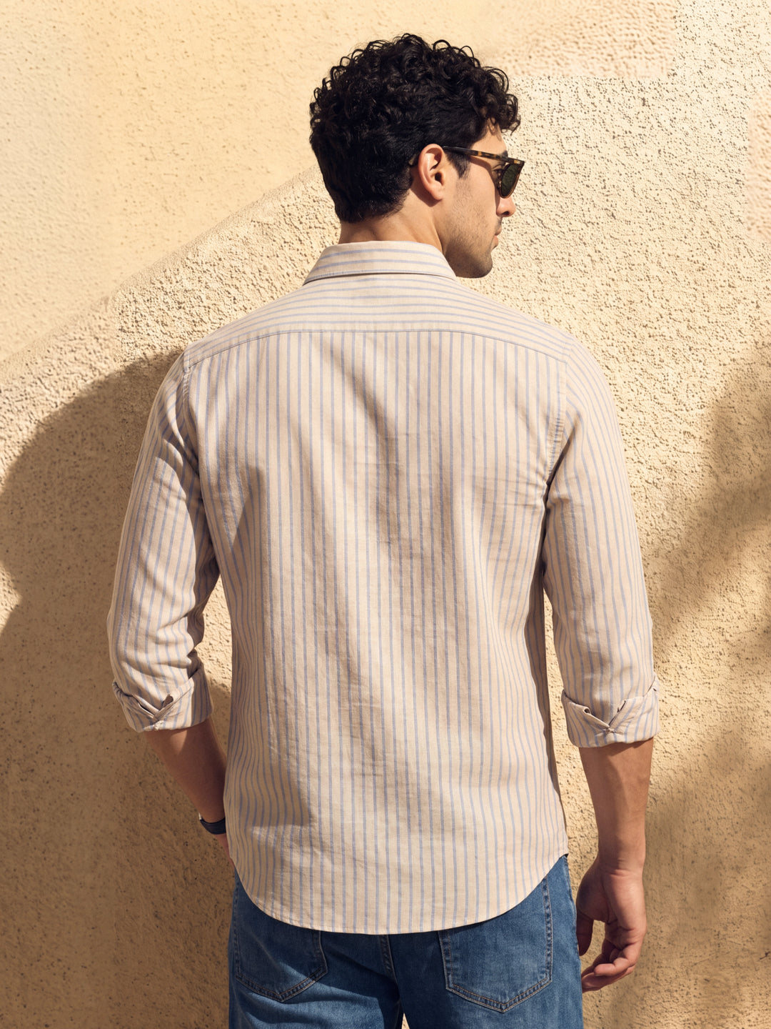 Peach Linen Stripe