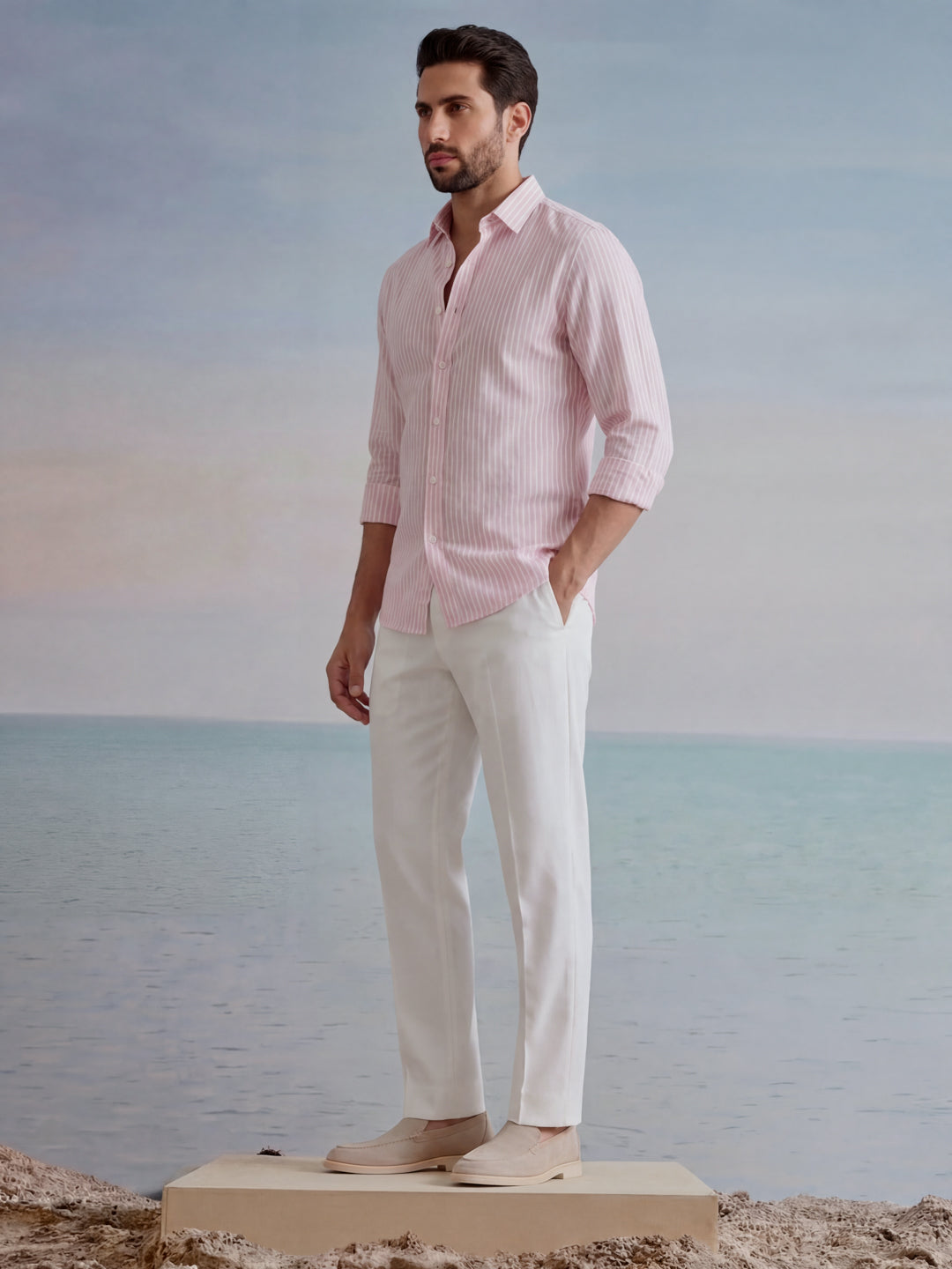 Pink Striped Cotton Shirt