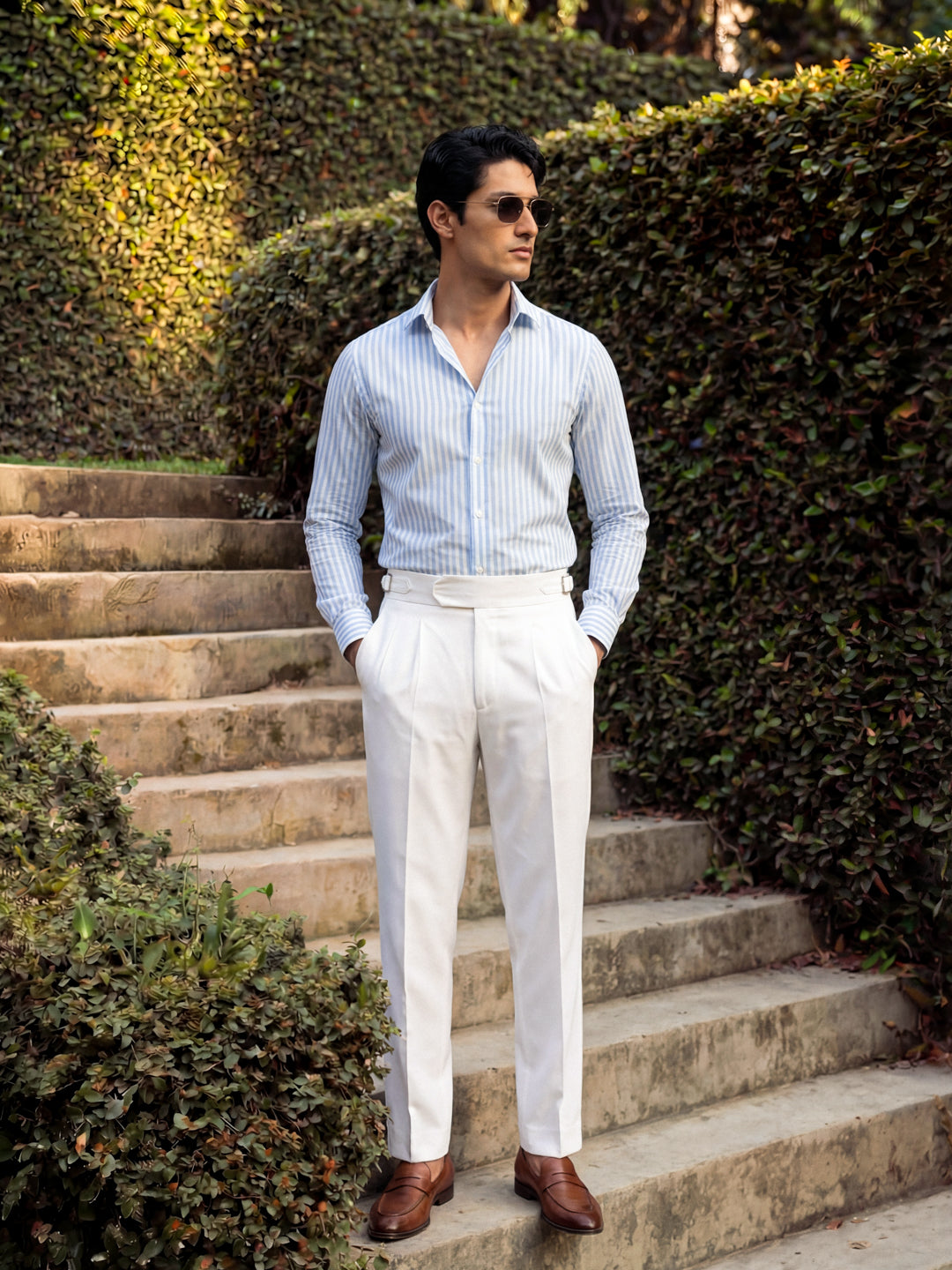 Blue Striped Cotton Shirt