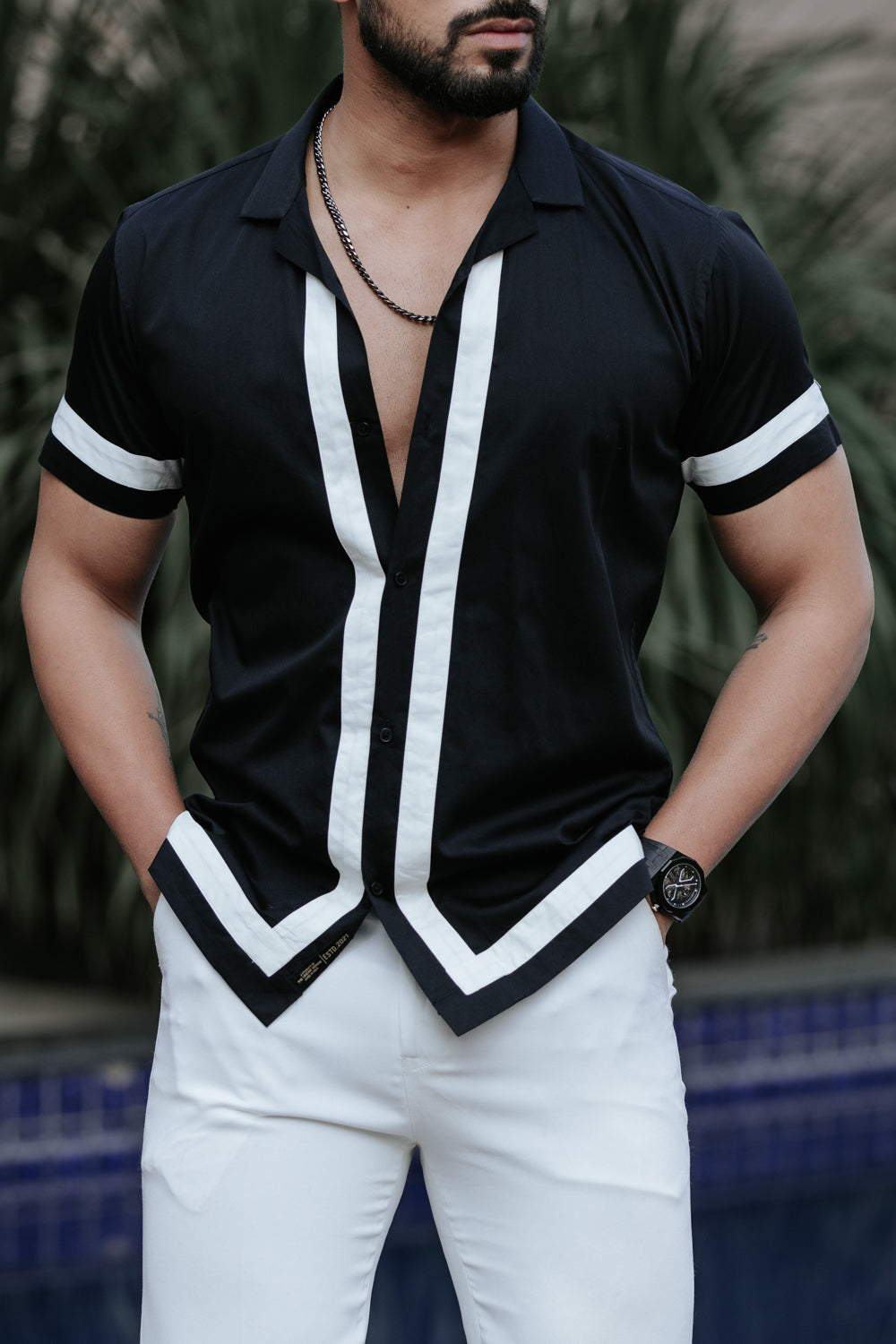Dapper Black Panel Shirt
