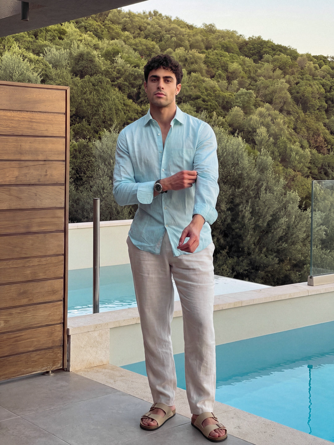 Aqua Linen Shirt