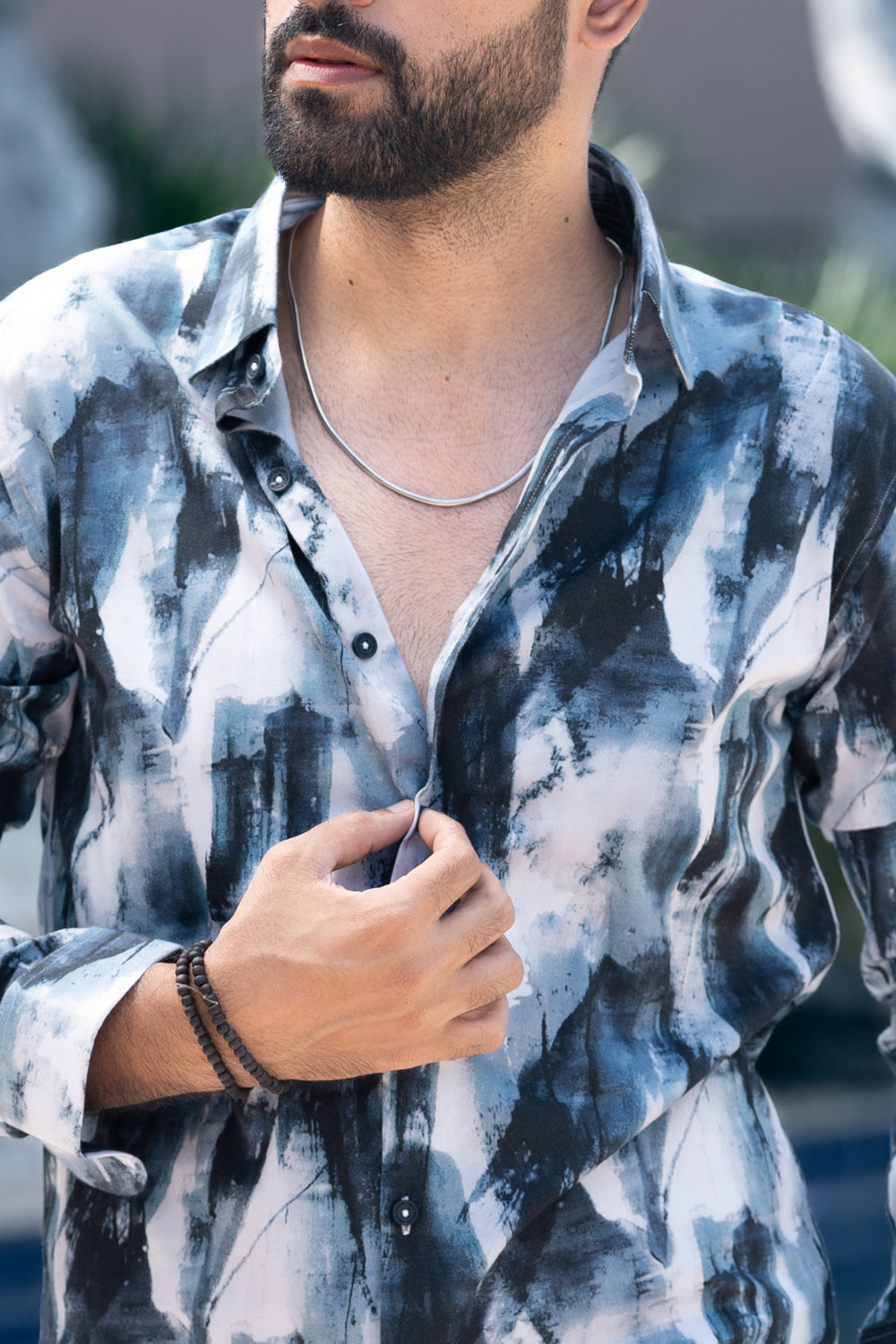 Serene Blue Abstract Shirt