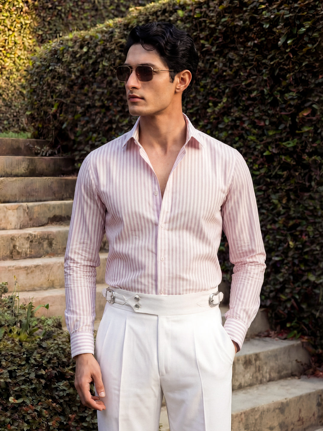 Pink Striped Cotton Shirt