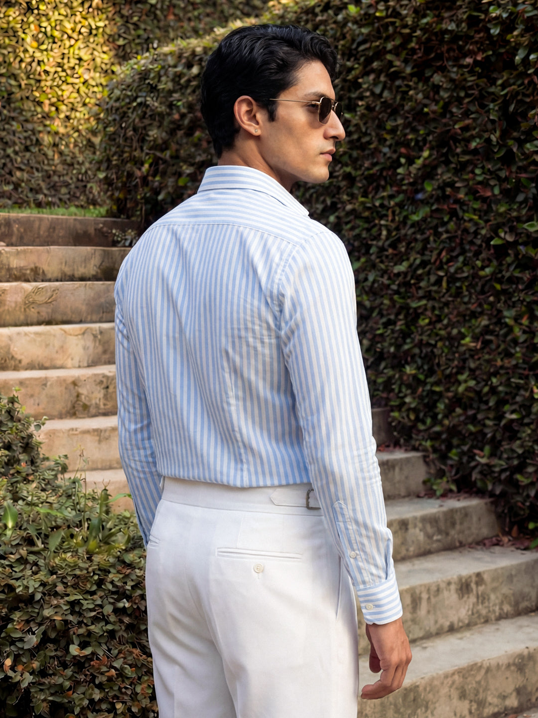 Blue Striped Cotton Shirt