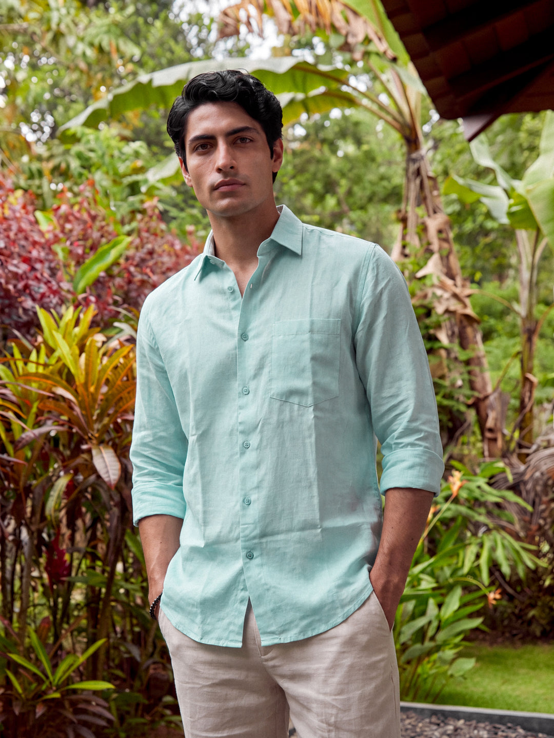 Aqua Linen Shirt