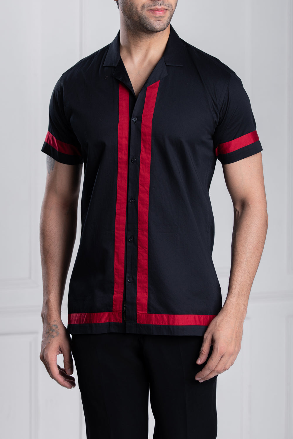 Garnet Red Panel Shirt