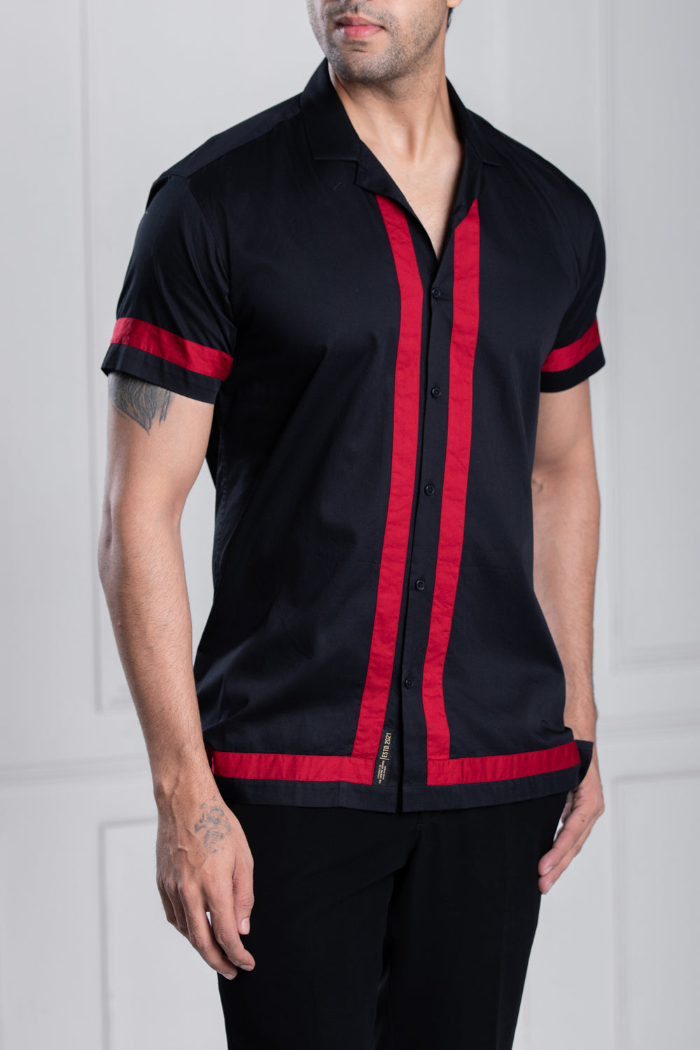 Garnet Red Panel Shirt