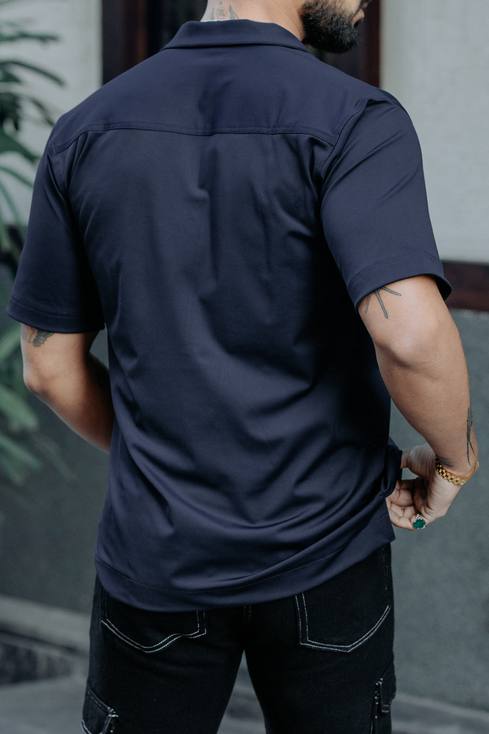 4 Way Stretch Shirt - Navy