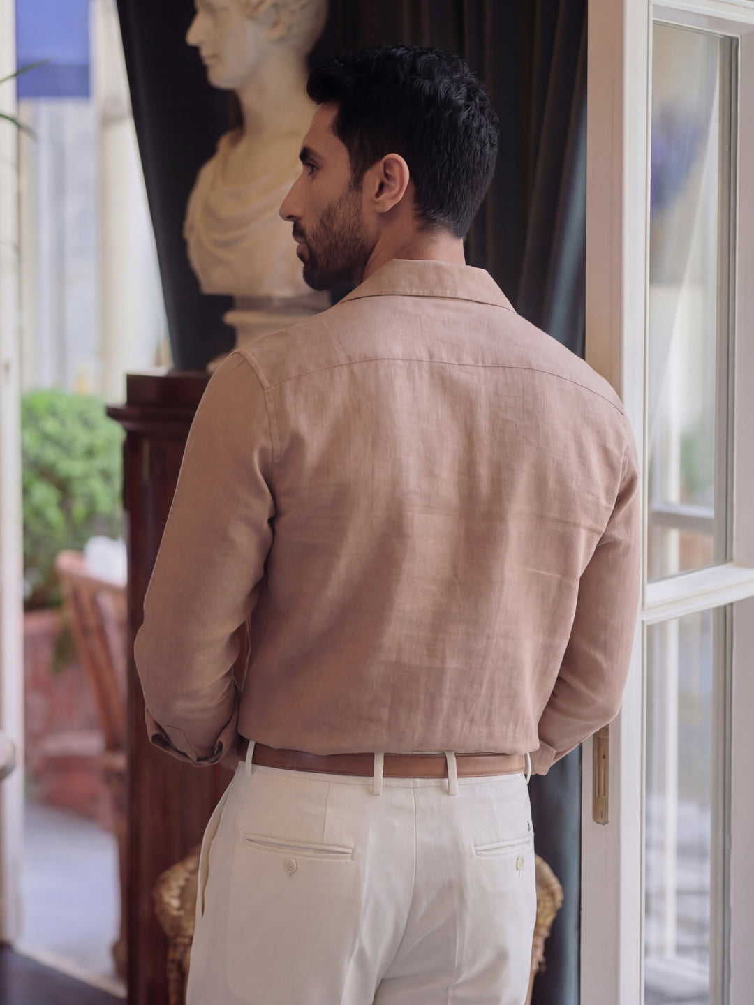 Brown Linen Utility Shirt