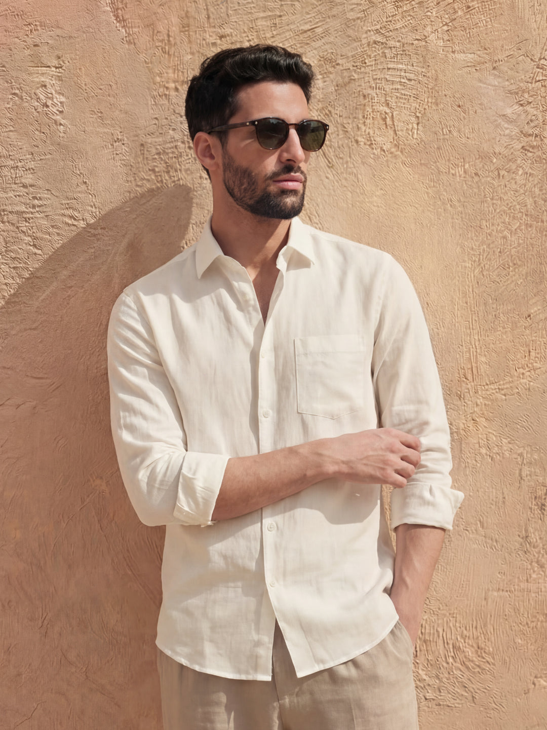 Cream Casual Shirt