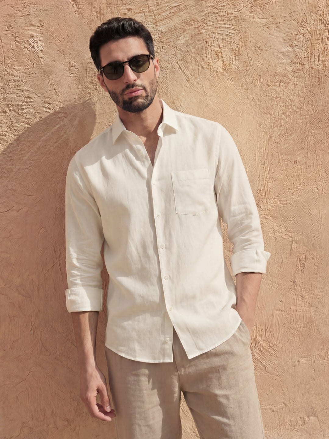 Cream Casual Shirt