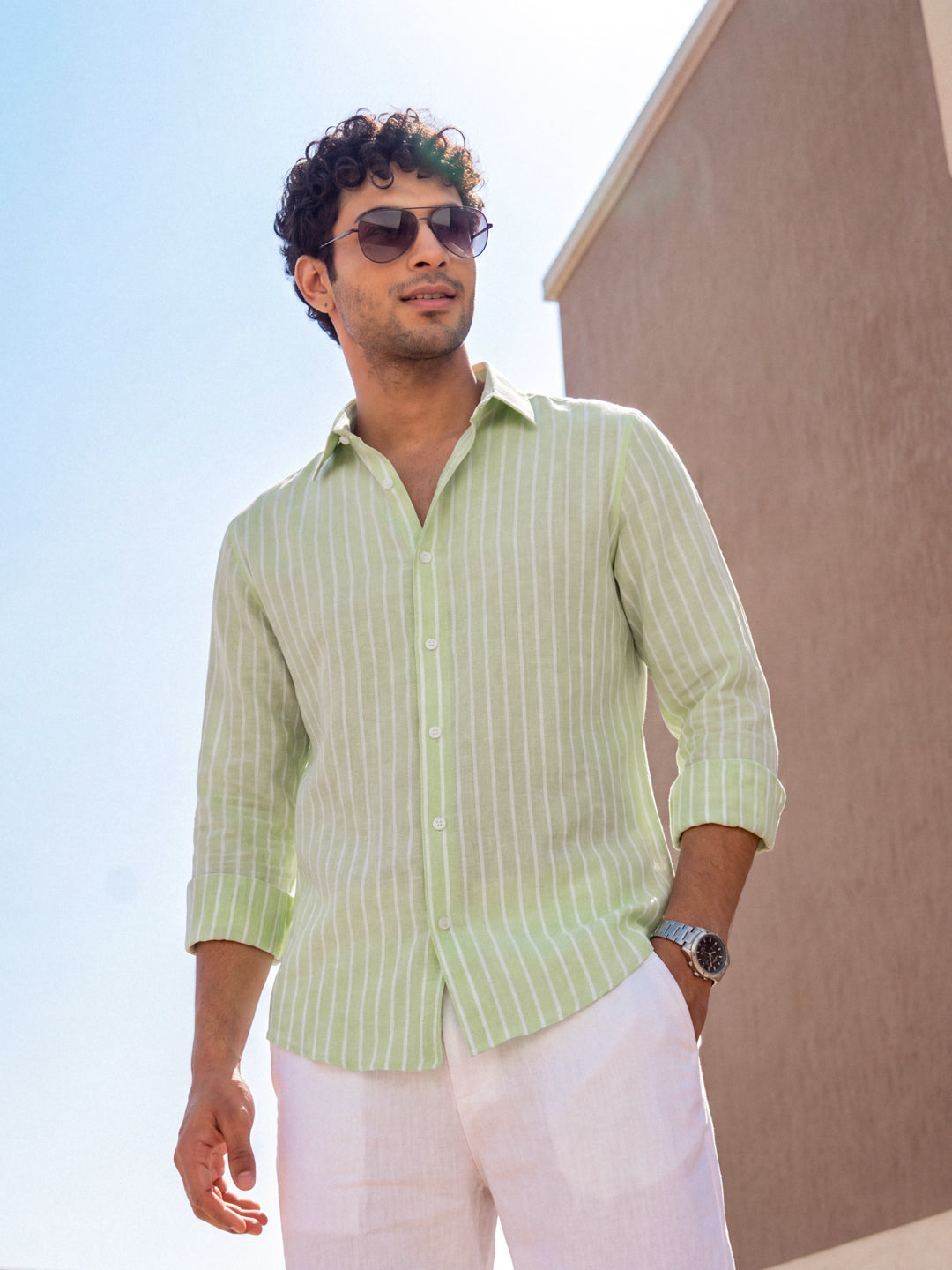 Grass Linen Stripe