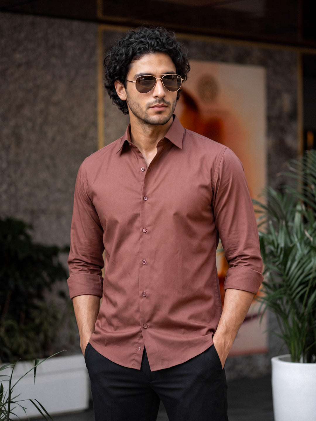Rust Cotton Shirt
