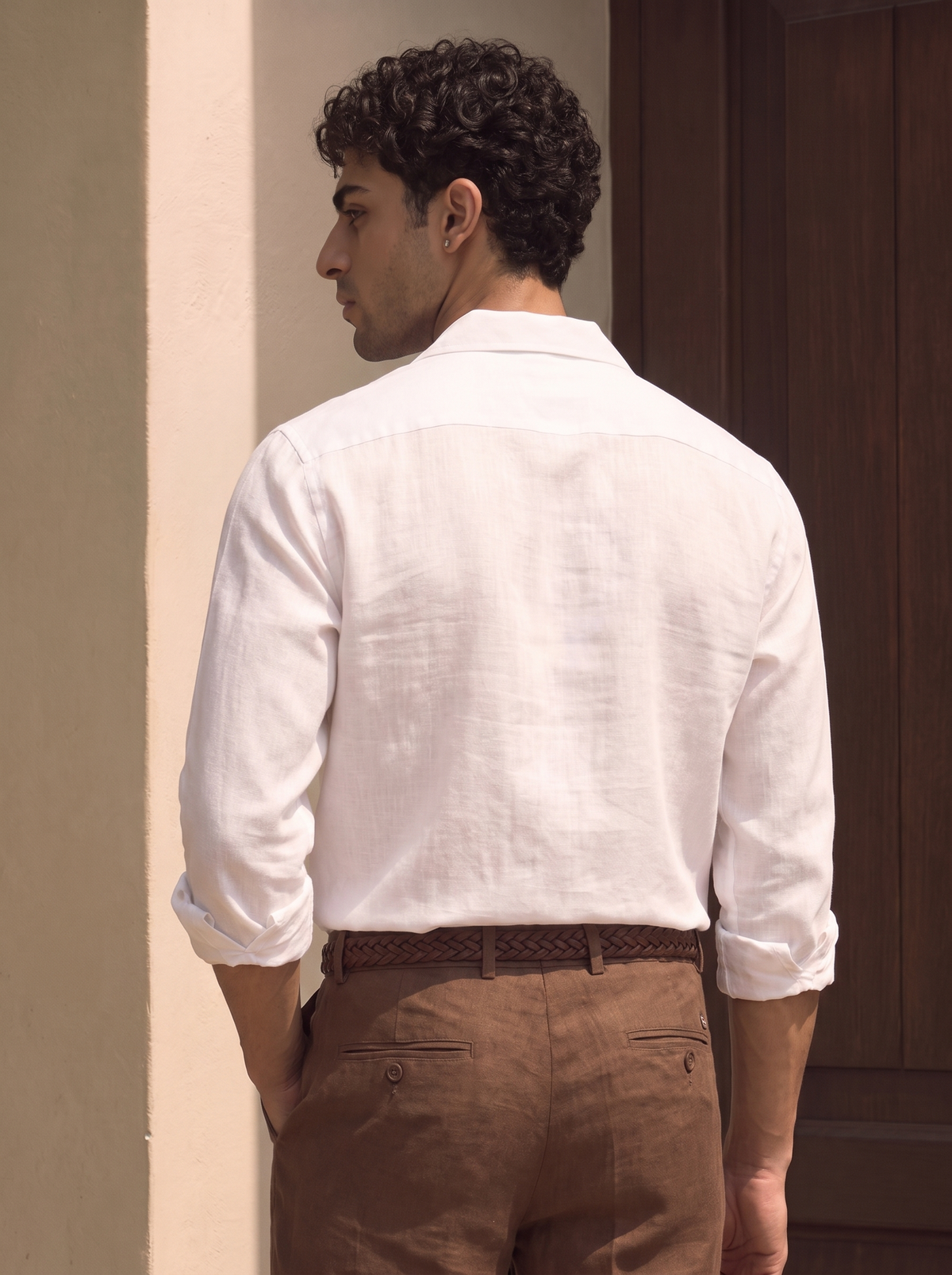 White Linen Utility Shirt