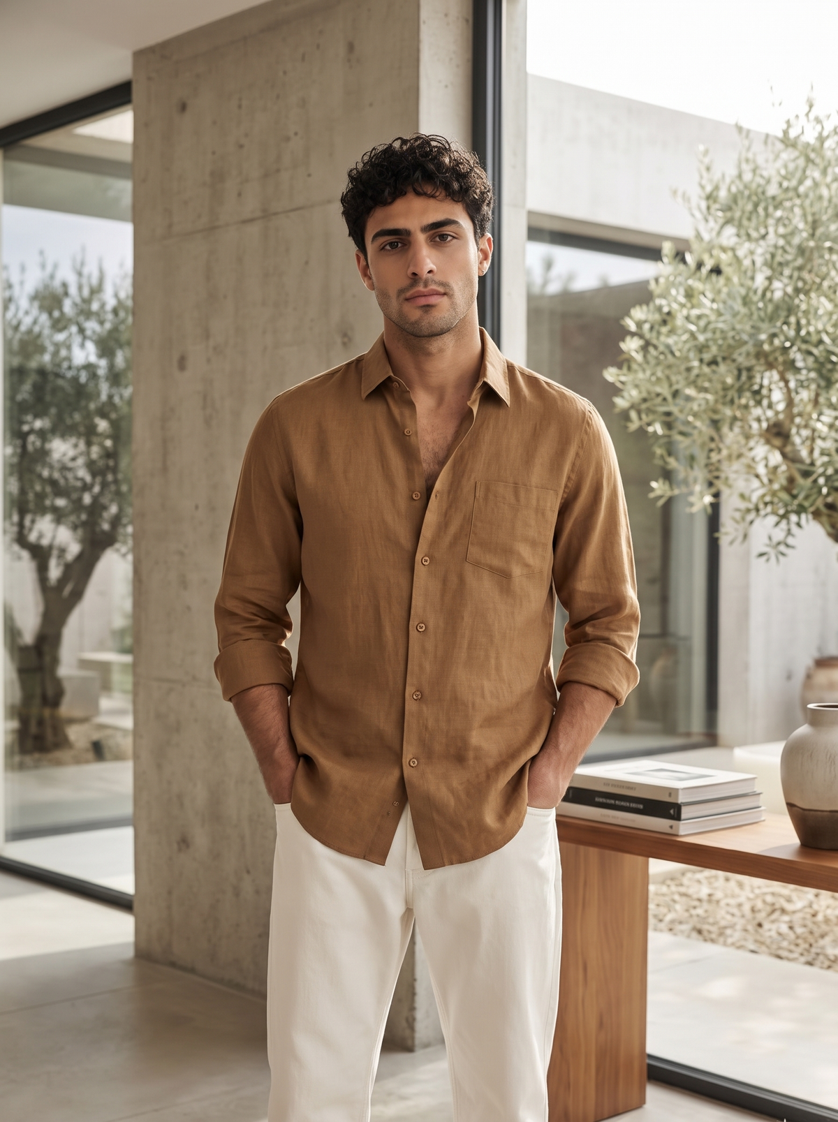 Rust Linen Shirt
