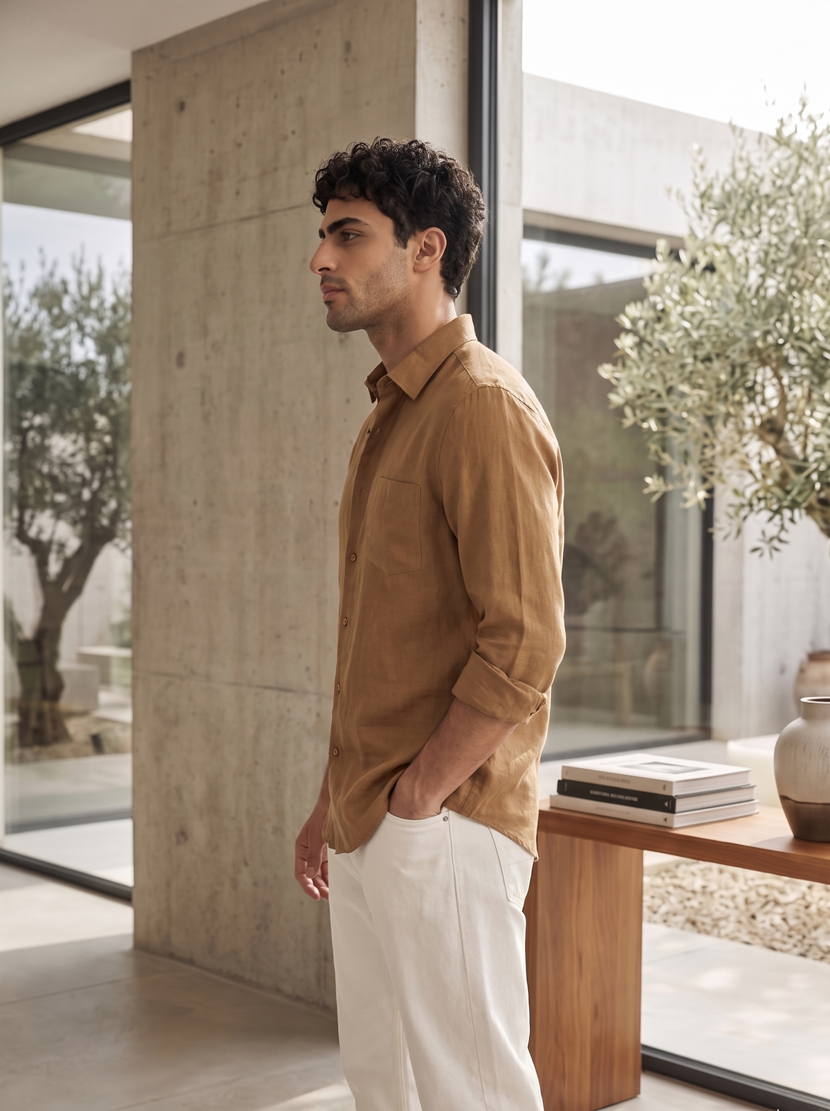 Rust Linen Shirt
